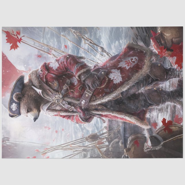 Dekoupage Canadian Pirate Bear Sea Seidenpapier (Vorderseite)