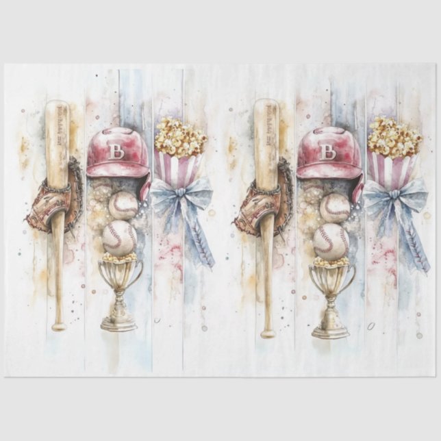 Dekoupage Collage Verticals Baseball-Thema Seidenpapier (Vorderseite)