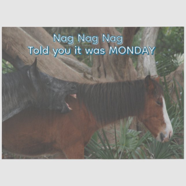 Dekoupage Customizable Humour Horse Print Seidenpapier (Vorderseite)