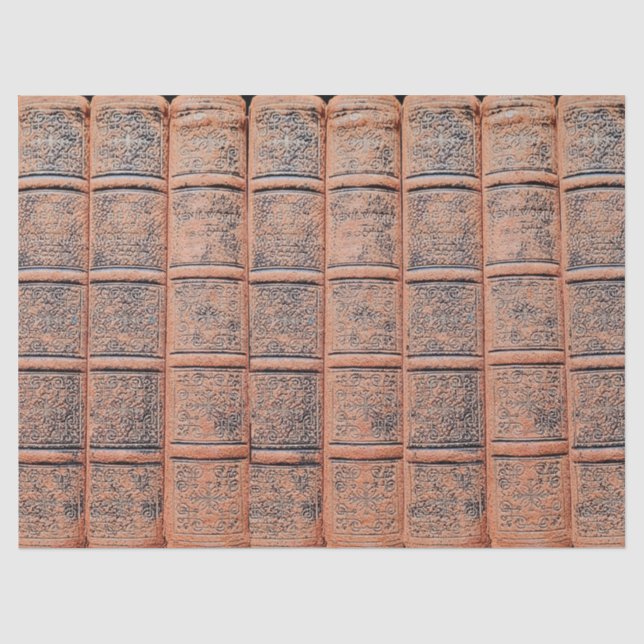 Dekoupage der alten Beige Buchbibliothek Seidenpapier (Vorderseite)