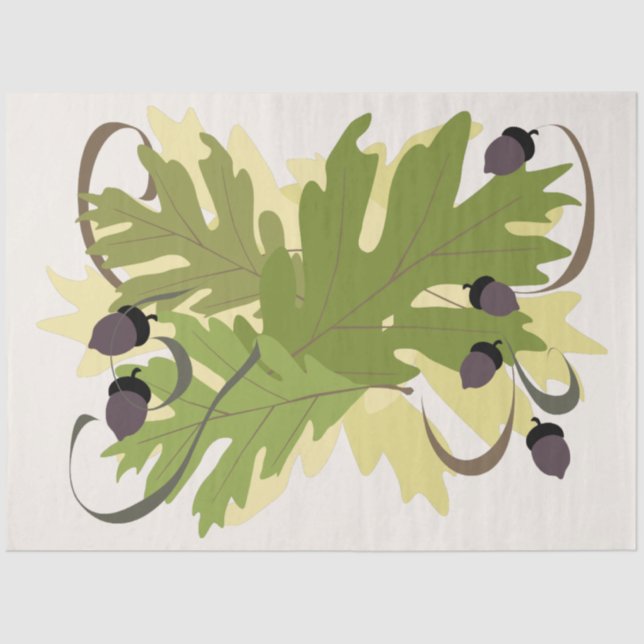 Dekoupage der Herbstoiche-Blätter Seidenpapier (Vorderseite)