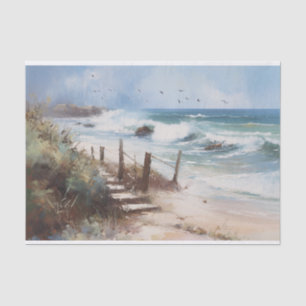 Dekoupage der Landschaftsmalerei der Seascape Coas Seidenpapier