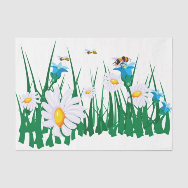 Dekoupage der niedlichen Daisy Field-Blume Seidenpapier (Vorderseite)