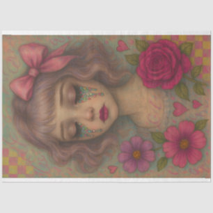 Dekoupage der Puppe - Glitzer Tear Girl Seidenpapier