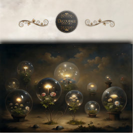 Dekoupage der verzauberten Blume Seidenpapier