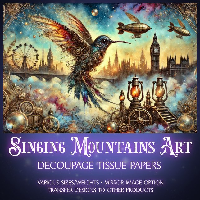 Dekoupage der viktorianischen Hummingvogel Seidenpapier (Von Creator hochgeladen)