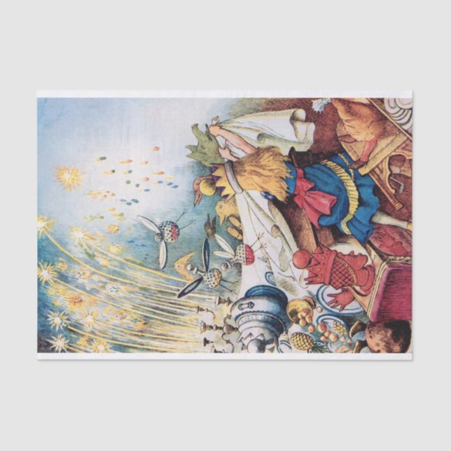 Dekoupage der Vintagen Alice im Wunderland Seidenpapier (Vorderseite)