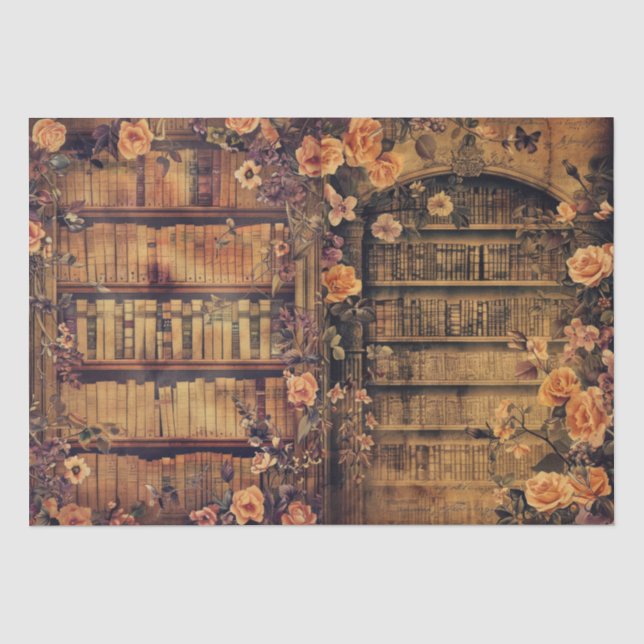 Dekoupage der Vintagen Geheimbibliothek Seidenpapier (Vorderseite)