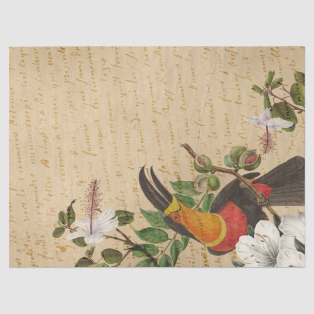 Dekoupage der Vintagen Touch- und Tropical-Blume Seidenpapier (Vorderseite)