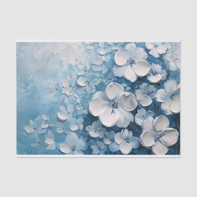 Dekoupage der weißen Blume Seidenpapier (Vorderseite)
