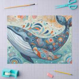 Dekoupage der weißen Whale Beach Coastal Seidenpapier