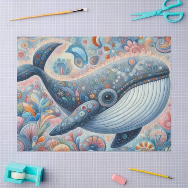 Dekoupage der weißen Whale Beach Coastal Seidenpapier (Basteln)