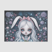 Dekoupage der White Kaninchen-Alice im Wunderland