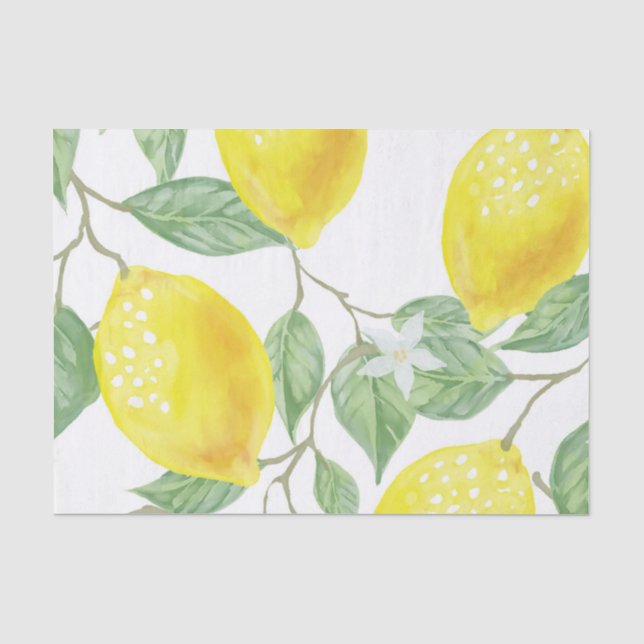 Dekoupage des gelben Tissue-Papiers von Lemon Seidenpapier (Vorderseite)