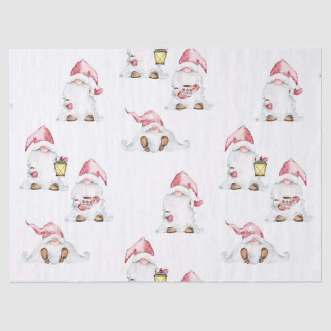 Dekoupage des Gewebepapiers - Weihnachtsgnomen Seidenpapier (Vorderseite)