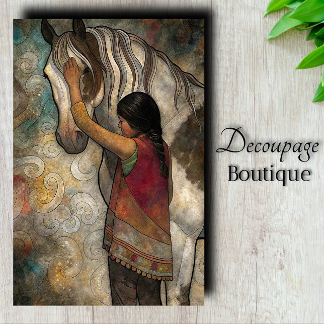 Dekoupage des Heiligen Bond Seidenpapier (Sacred Bond Horse Decoupage Tissue Paper)