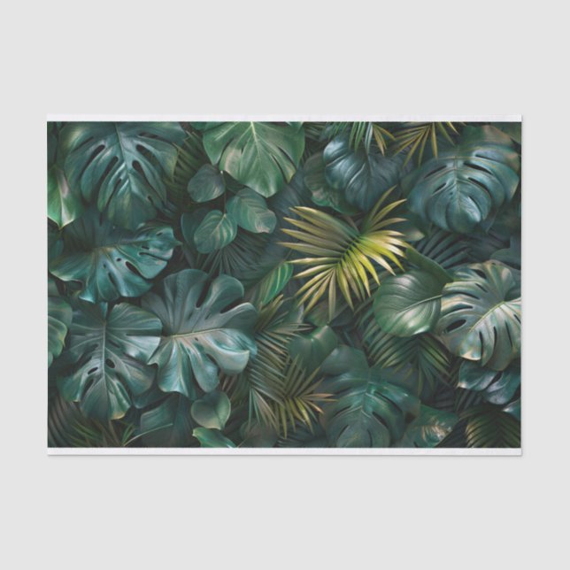 Dekoupage des tropischen grünen Blätterpalms Seidenpapier (Vorderseite)