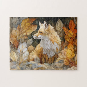 Dekoupage Fox mit Herbstleaves Art Nouveau