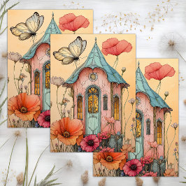 DEKOUPAGE FÜR FAIREN MIT WHIMSICAL GARDEN SEIDENPAPIER