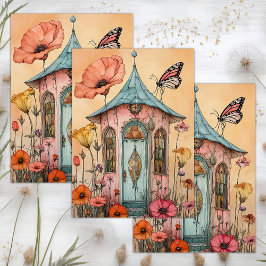 DEKOUPAGE FÜR FAIREN MIT WHIMSICAL GARDEN SEIDENPAPIER