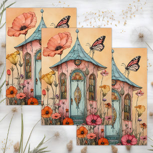 DEKOUPAGE FÜR FAIREN MIT WHIMSICAL GARDEN SEIDENPAPIER