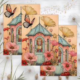 DEKOUPAGE FÜR FAIREN MIT WHIMSICAL GARDEN SEIDENPAPIER