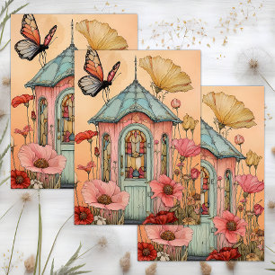 DEKOUPAGE FÜR FAIREN MIT WHIMSICAL GARDEN SEIDENPAPIER