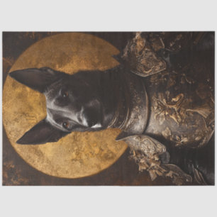 Dekoupage German Shepard Mittelalterliche Rüstung Seidenpapier