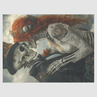 Dekoupage Gothic Skeleton Couple Vorschlag Seidenpapier