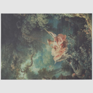 Dekoupage Iconic Fragonard Gemälde im Garten Seidenpapier