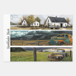 Dekoupage im rustikalen Landhausstil 26x6 für Hand Geschenkpapier Set