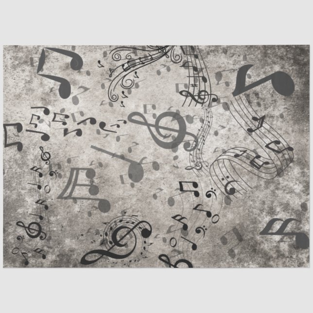 Dekoupage Imitats Musik Hintergrund Texturierte No Seidenpapier (Vorderseite)