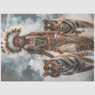 Dekoupage Indian Women 2 Bengalisch Tigers Seidenpapier