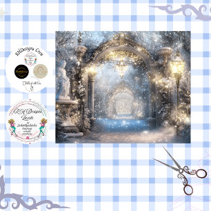 Dekoupage Irischer Wintertorweg Gartenweg Seidenpapier