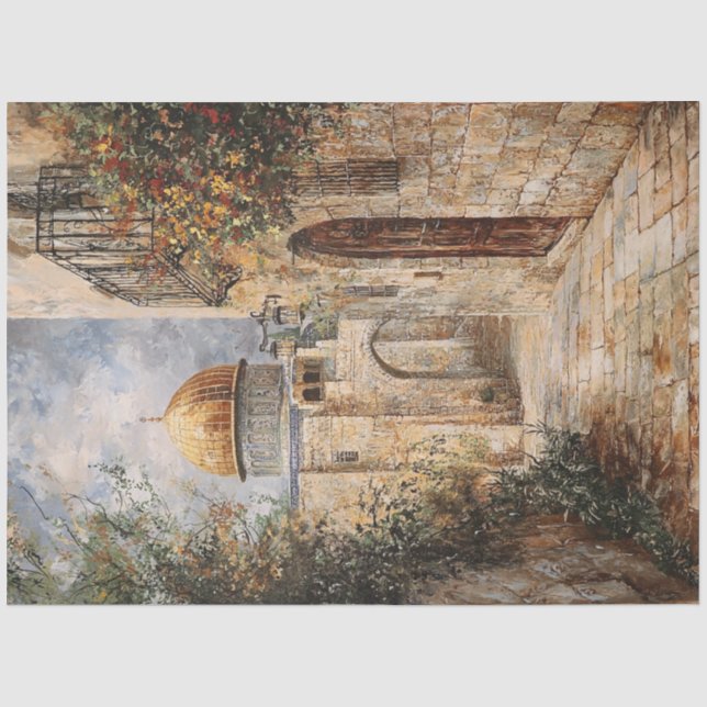 Dekoupage Jerusalem Kuppel des Felsens Seidenpapier (Vorderseite)