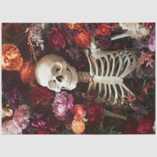 Dekoupage Künstlerische Darstellung Skeletton & Ro Seidenpapier