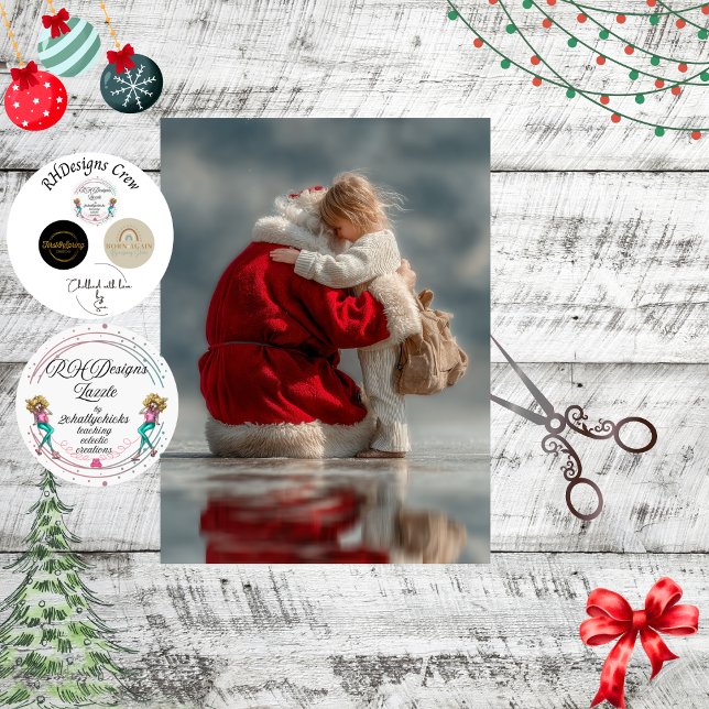 Dekoupage Magical Santa Hugging Kind Weihnachten Seidenpapier (Von Creator hochgeladen)