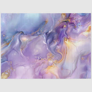 Dekoupage Marble Imitats beenden Lila Gold Blue Seidenpapier