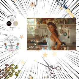 Dekoupage Mid Century Nostalgische Frau in Küche Seidenpapier