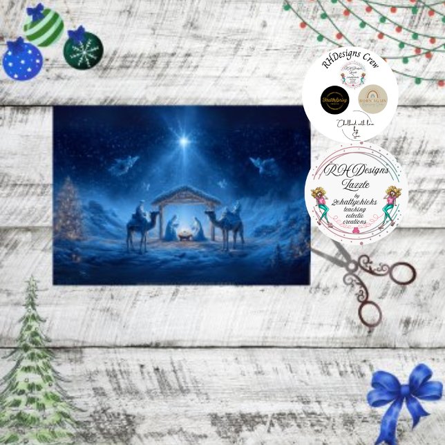 Dekoupage Nativszene Blue Night Sky Seidenpapier (Von Creator hochgeladen)