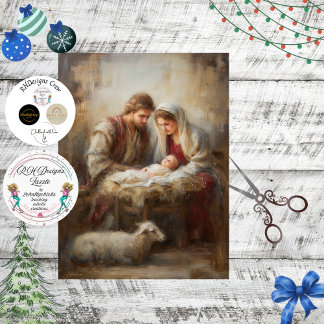 Dekoupage Nativszene Jesus Mary Joesph Seidenpapier