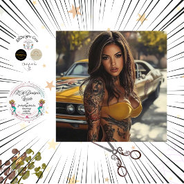 Dekoupage Nostalgic Muskel Auto Schöne Frauen Seidenpapier