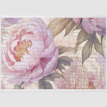 Dekoupage of French Country Lilac Peongs