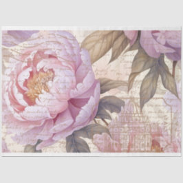 Dekoupage of French Country Lilac Peongs Seidenpapier