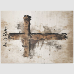 Dekoupage Oster Rustikale Kreuzigung Seidenpapier