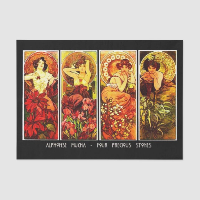 Dekoupage Paper 10"x15" - Alphonse Mucha 21 Seidenpapier (Vorderseite)