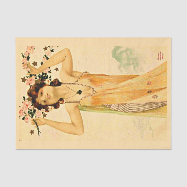 Dekoupage Paper 10"x15" - Raphael Kirchner 9 Seidenpapier (Vorderseite)
