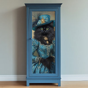 Dekoupage Paper von Black Cat Blue Dress Geschenkpapier Set