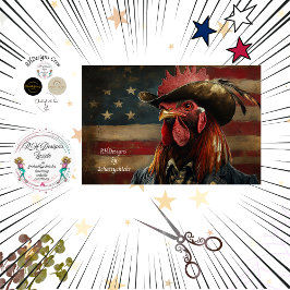 Dekoupage Patriotic Rooster Flag Seidenpapier