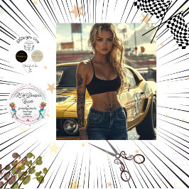 Dekoupage Poster von Blonde Chic und ihrem Muskelw Seidenpapier